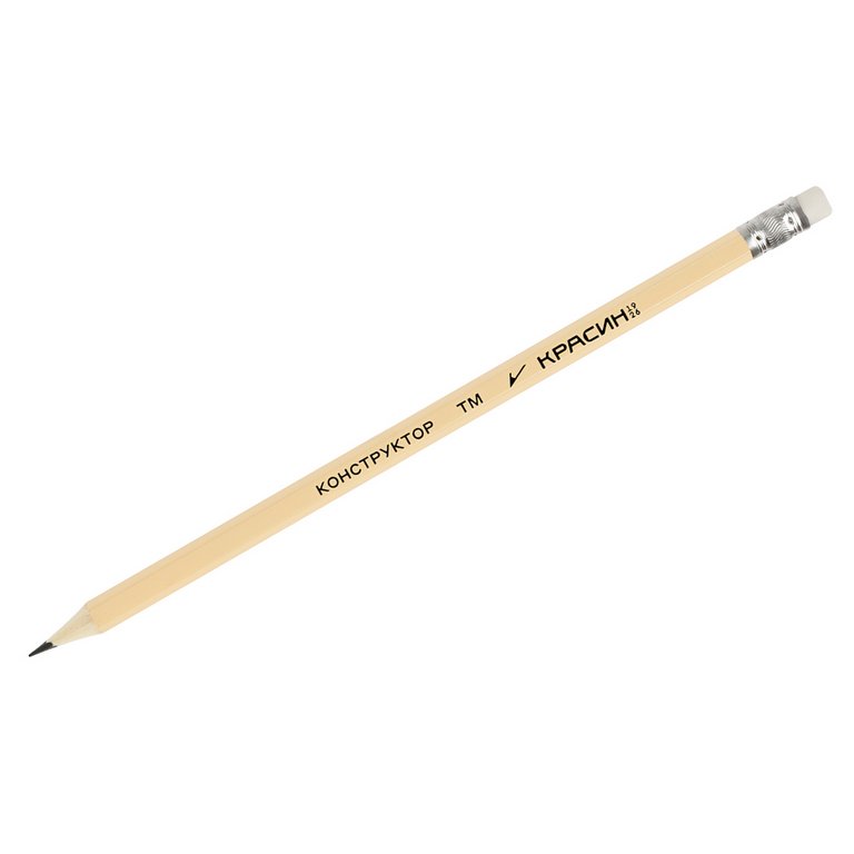 Карандаш ч/г HB Красин "Конструктор" с ластиком