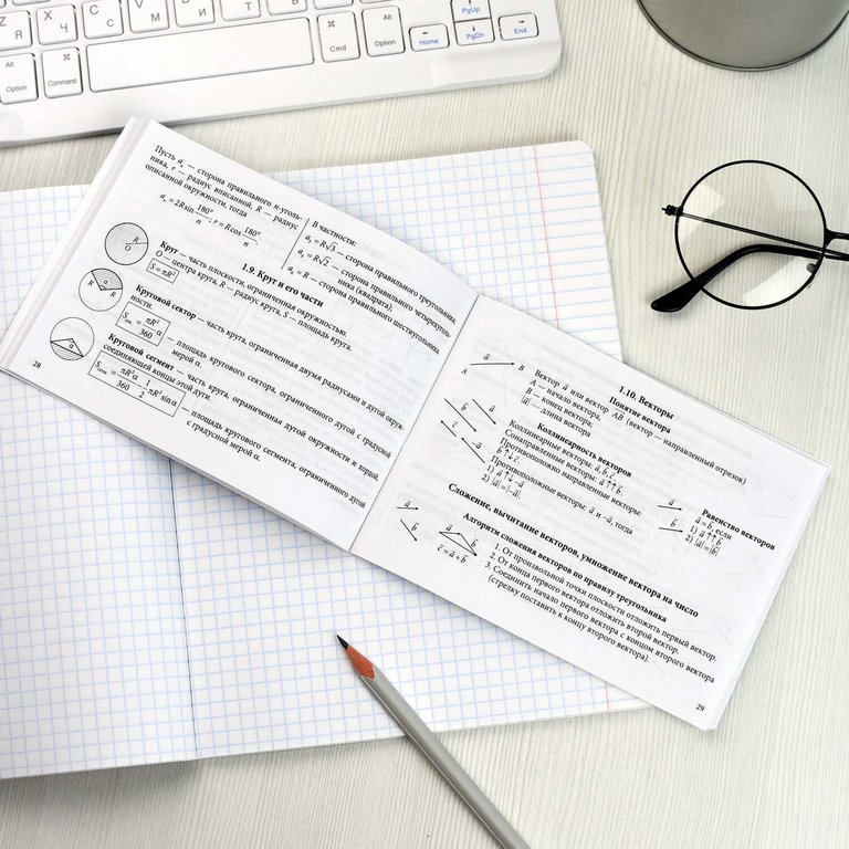 Шпаргалка для подготовки к экзаменам "Геометрия" (ОГЭ, ЕГЭ, ВПР) 32л 140*100мм