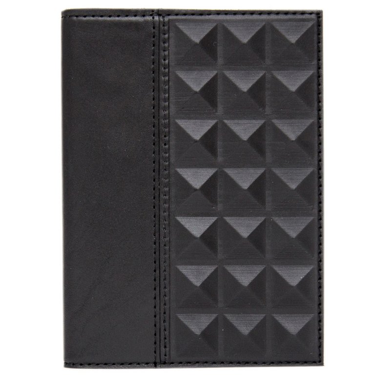 Обложка для паспорта Макей нат. кожа "Геометрия" цв. черный