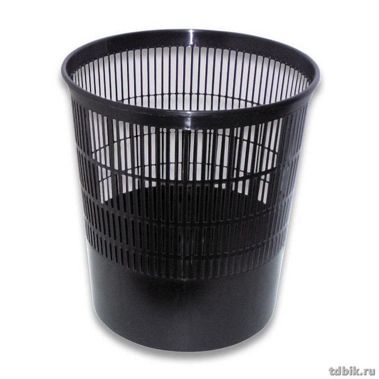 Корзина для бумаг пластиковая 18л сетчатая, черная СТАММ