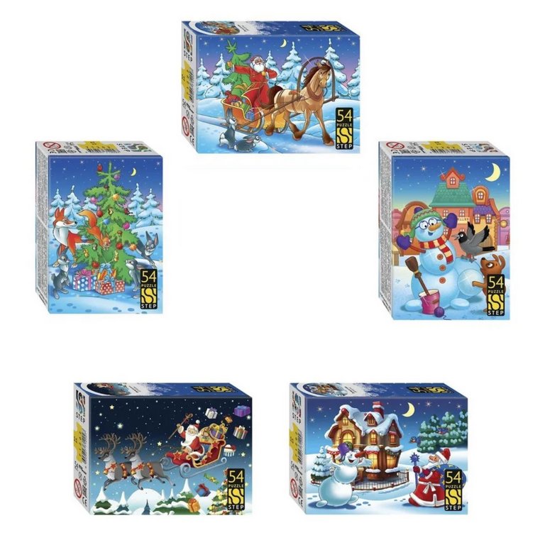 Пазлы   54 дет. "Зимние истории" Степ Пазл, ассорти