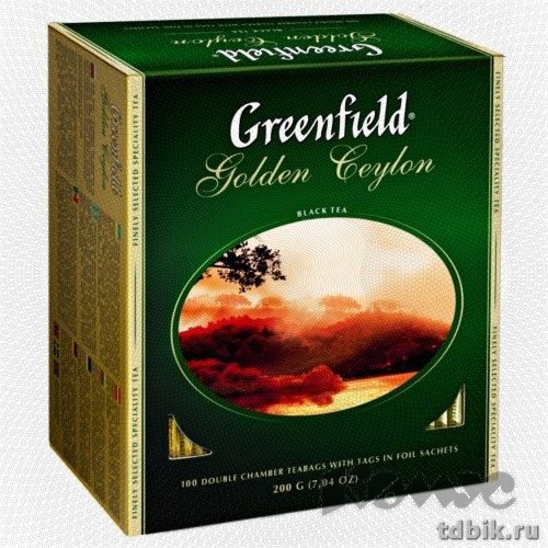 Чай Гринфилд черный Golden Ceylon (голден цейлон) 100пакетов