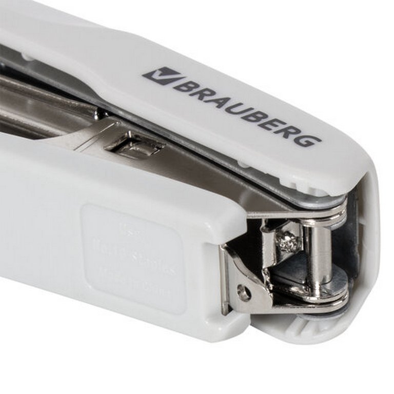 Степлер № 10 до 20л BRAUBERG "Extra" серый, с антистеплером