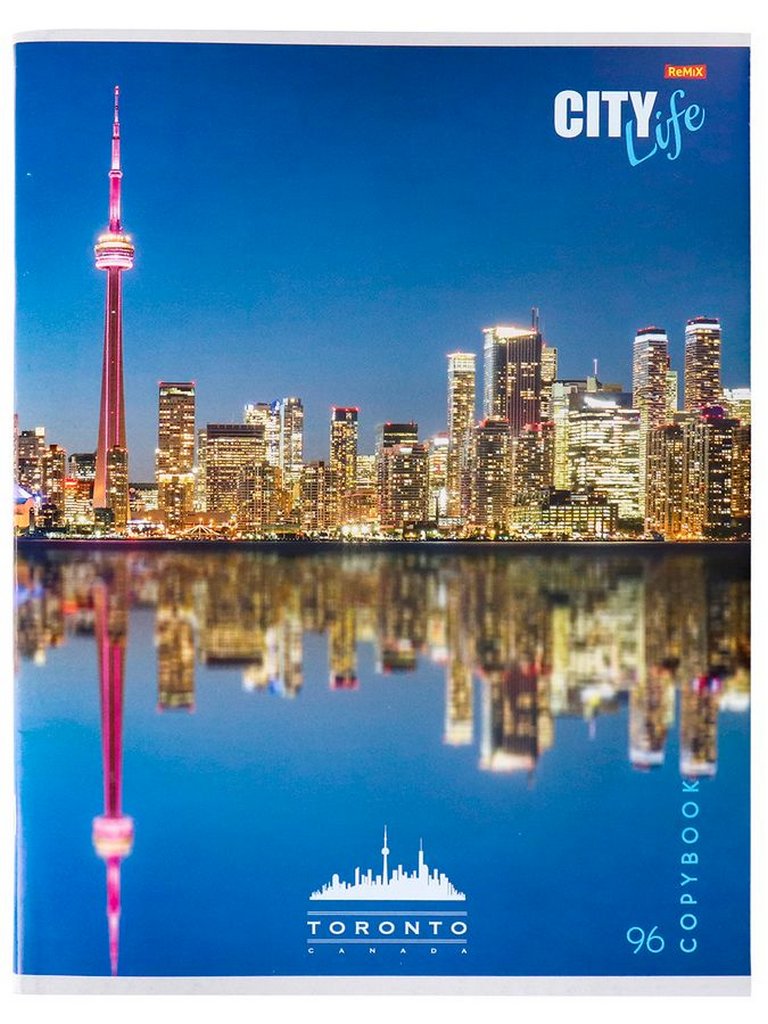 Тетрадь 96 лист кл. А4 на скрепке Remix "ОГНИ ТОРОНТО!"