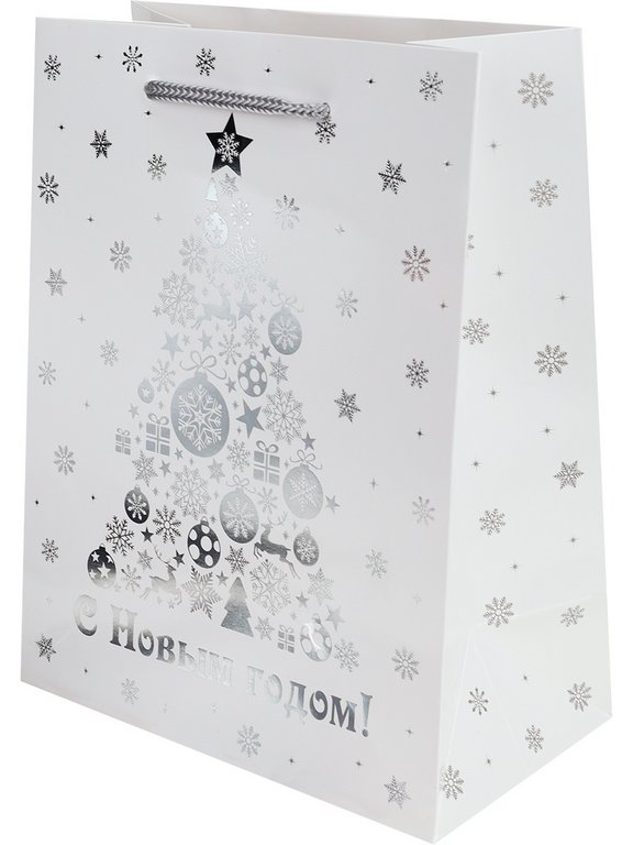 Пакет бумажный НГ 18*23см матовый "Новогоднее сияние"