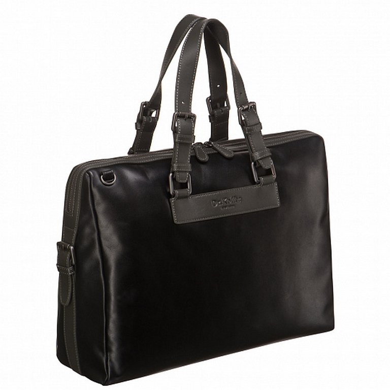 Сумка для документов Dr.Koffer, нат. кожа, черная