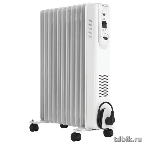 Обогреватель масляный Ballu 11 секций, 2200Вт, серый/белый