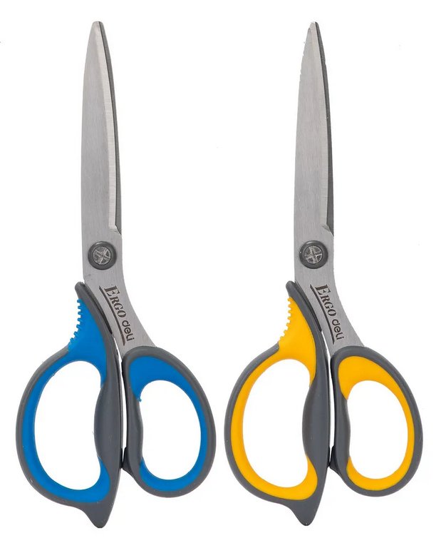 Ножницы 170 мм пластмас. эргоном. рукоятка с резиновыми вставками Deli