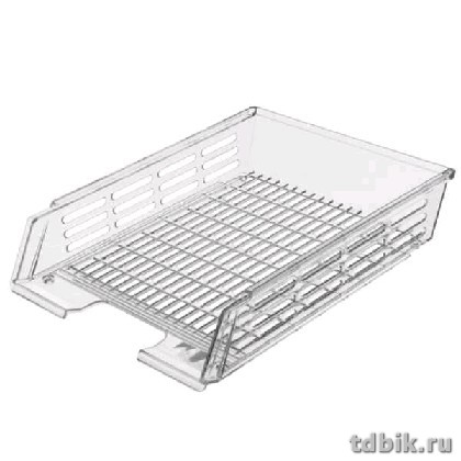 Лоток горизонтальный Стамм XXL с пазами прозрачный