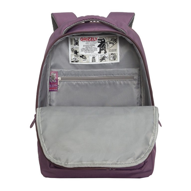 Рюкзак школьный для девочки Grizzly 29*40*18 см, фиолетовый