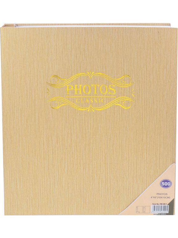 Фотоальбом 500 фото 10*15см "Классика" твердая обложка, золотая рябь