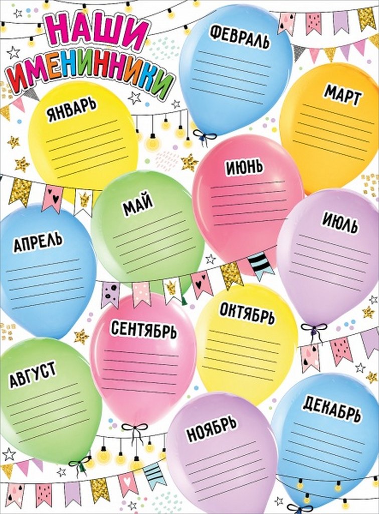 Плакат информационный "Наши именинники" А2