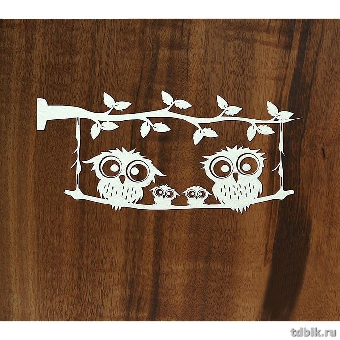 Вырубные картинки "Семейка филинов" толщина 0,9-1,15мм, картон