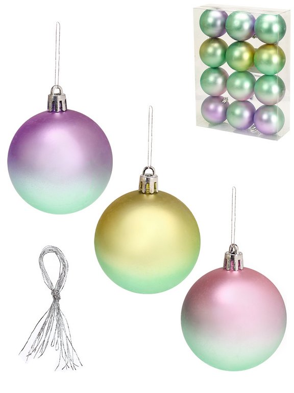 Набор шаров  цвет ассорти 60 мм 12 шт "Чудеса"