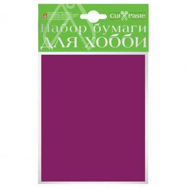 Набор цв. бумаги для хобби А4 10 листов, цвет фуксия