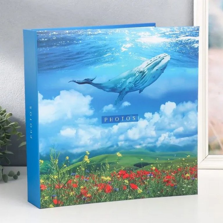 Фотоальбом 500 фото 10*15см "Deep blue" на кольцах, обложка картон