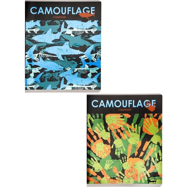 Тетрадь 48 лист кл. А5 на скрепке Collezione "МОРЕ КАМУФЛЯЖА" мелов. обл., тиснение