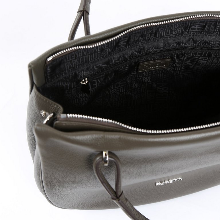 Сумка женская FABRETTI 32х24х13 см, нат. кожа, табачный