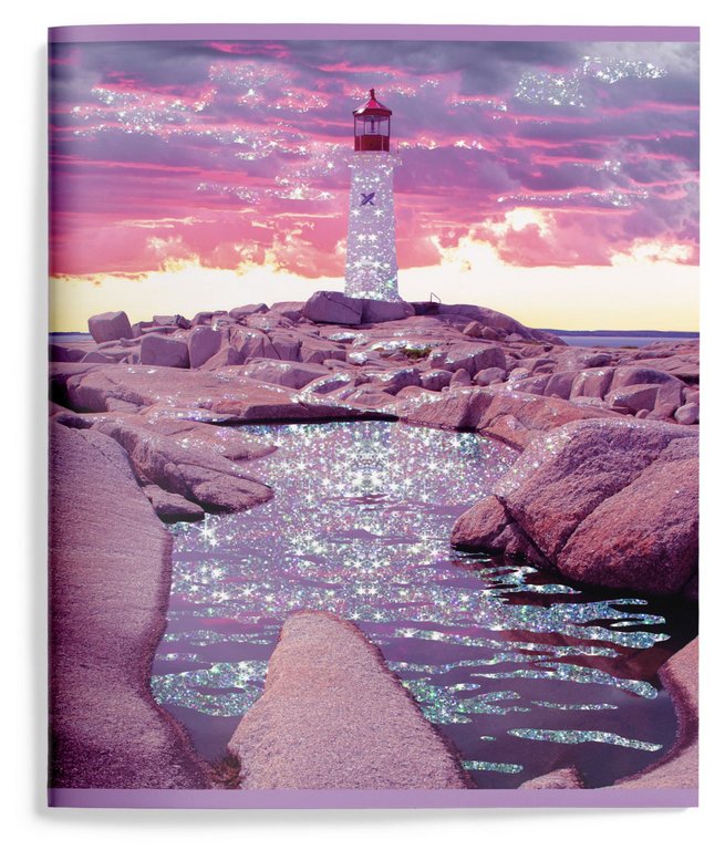 Тетрадь 48 лист кл. А5 на скрепке LOREX "EUPHORIA" мел. карт. запечатка форзаца, soft touch, блёстки