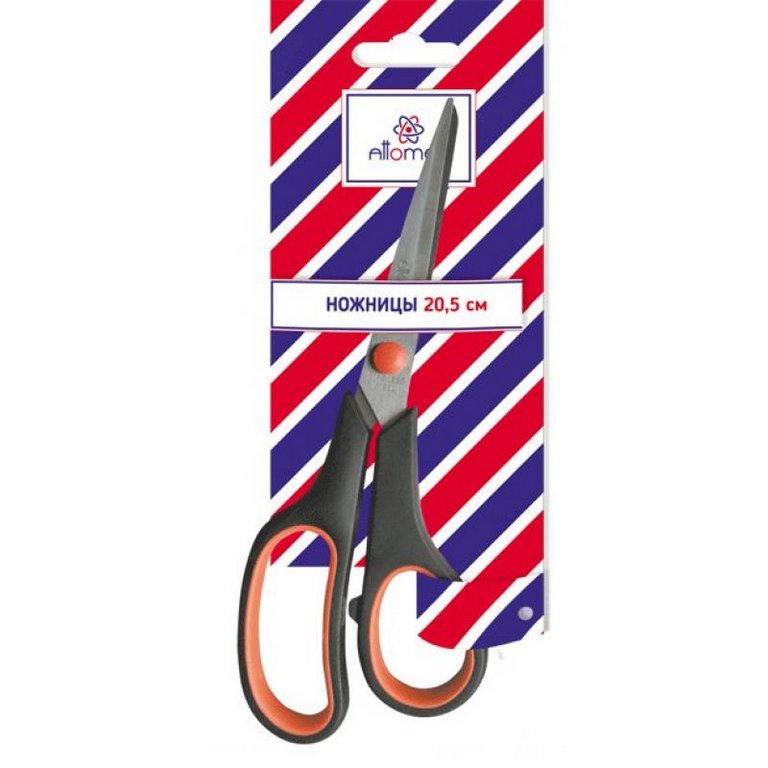 Ножницы 205 мм пластмас. эргоном. рукоятка с резиновыми вставками Attomex "Duo"