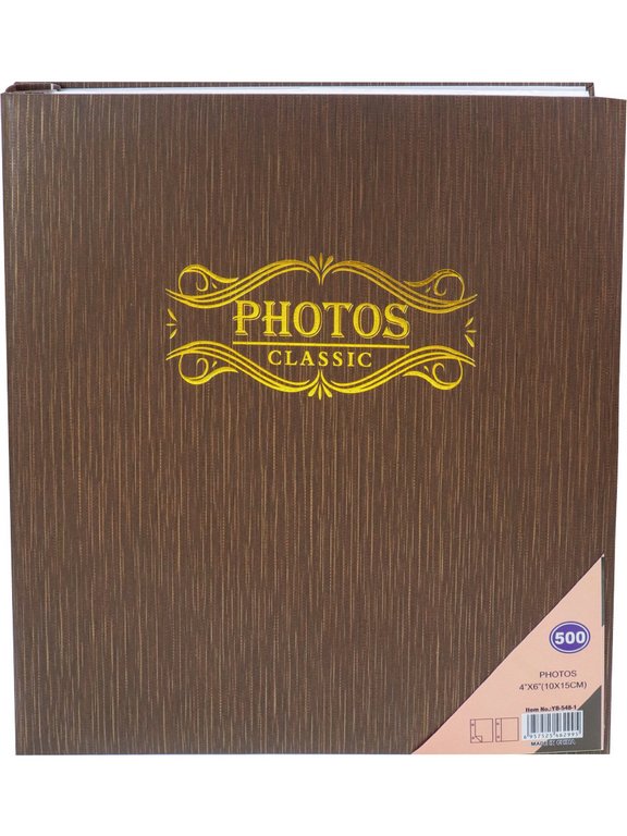 Фотоальбом 500 фото 10*15см "Классика" твердая обложка, коричневая рябь