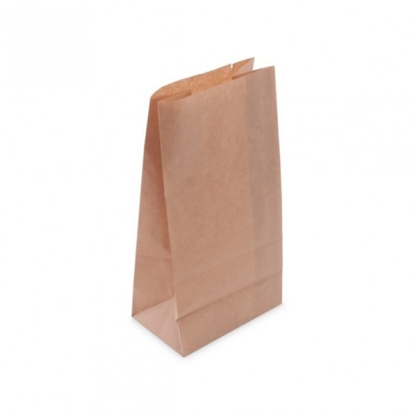 Пакет бумажный 10*7*21см крафт без ручек с прямоугольным дном