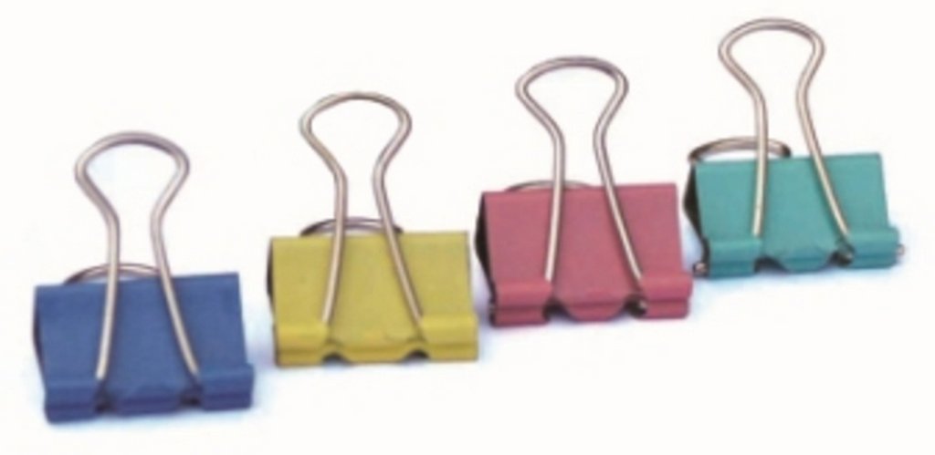 Зажим для бумаг 19 мм цветной