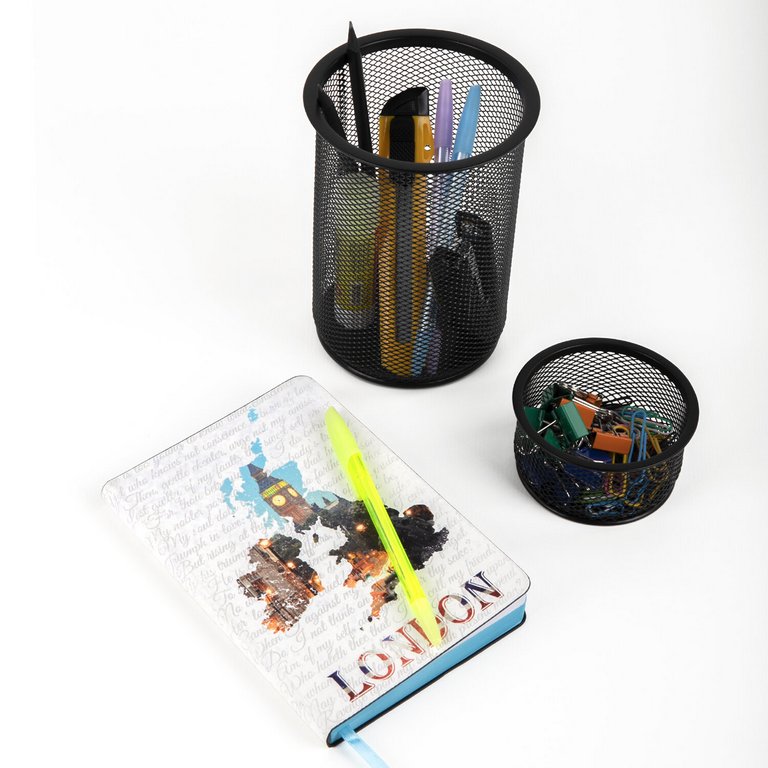 Подставка для скрепок металлическая, 95*95*50 мм  Brauberg "Germanium" черная