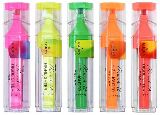 Текст-маркер LOREX "NEON" 1-5 мм (ассорти)