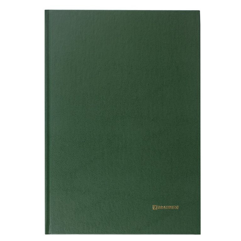 Книга учета  96 лист кл. А4, твердая обложка, картон, бумвинил, зеленая