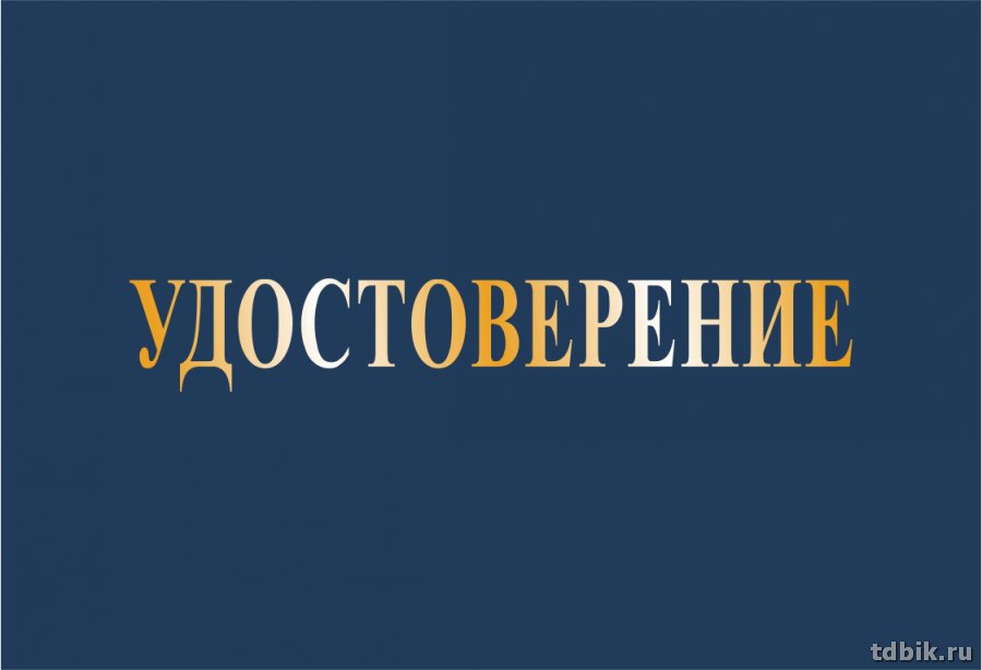 Бланк "Удостоверение" БЕЗ ГЕРБА, синее