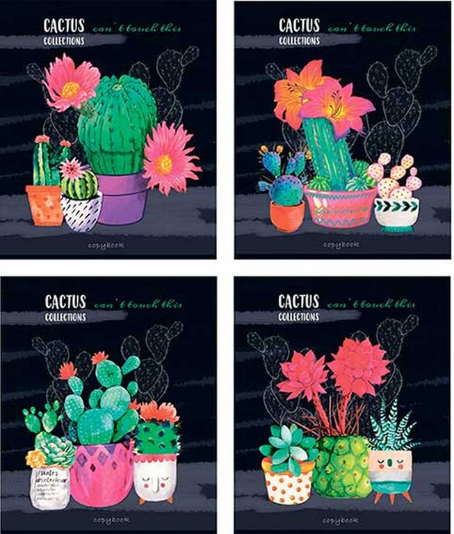 Тетрадь 96 лист кл. А5 на скрепке "КОЛЛЕКЦИЯ КАКТУСОВ"