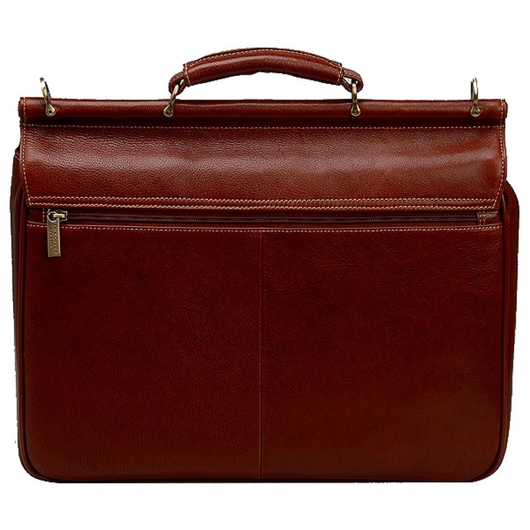 Портфель Dr.Koffer 40*31*9см, нат. кожа, со съемным плечевым ремнем, коньяк