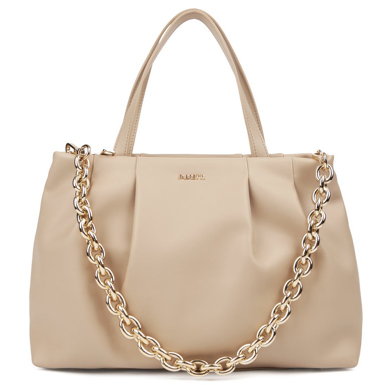 Сумка женская FABRETTI 31х23х10 см, нат. кожа, темно-бежевый