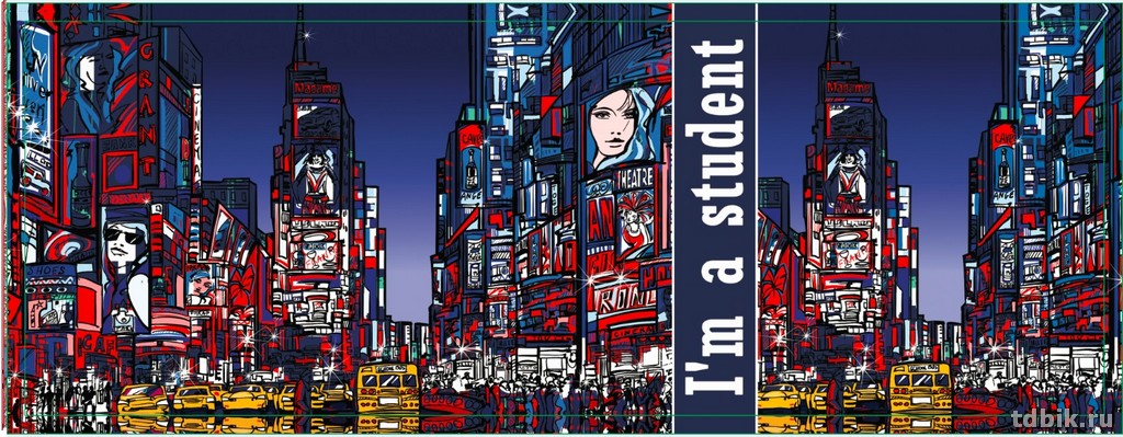 Обложка для зачетной книжки ПВХ  11,5*30 см "Сити"