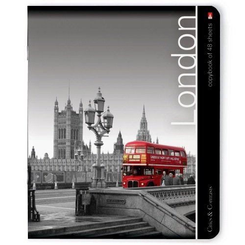 Тетрадь 48 лист кл. А5 на скрепке "ГОРОДА. КОНТРАСТЫ" 5 видов