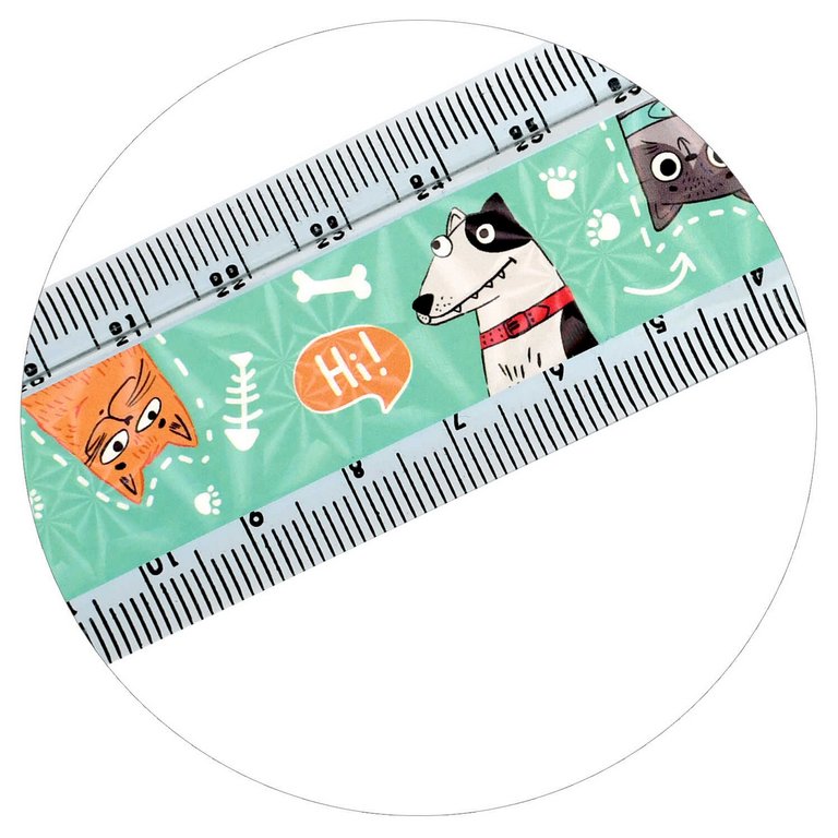 Линейка 15-30 см. пласт. Феникс+ "Пес и кот" складная