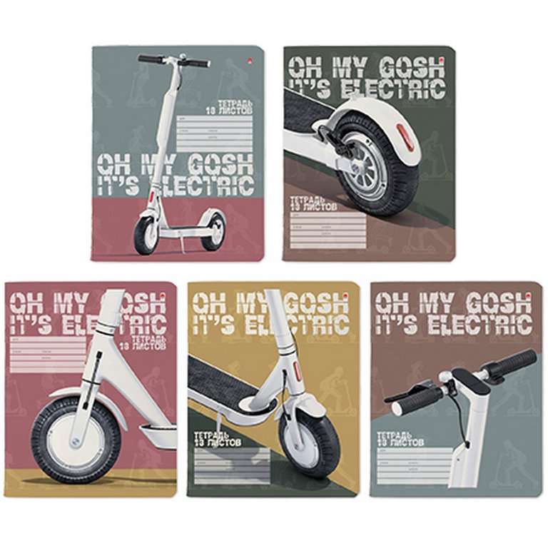 Тетрадь 18 лист лин. А5 "САМОКАТ" 5 видов