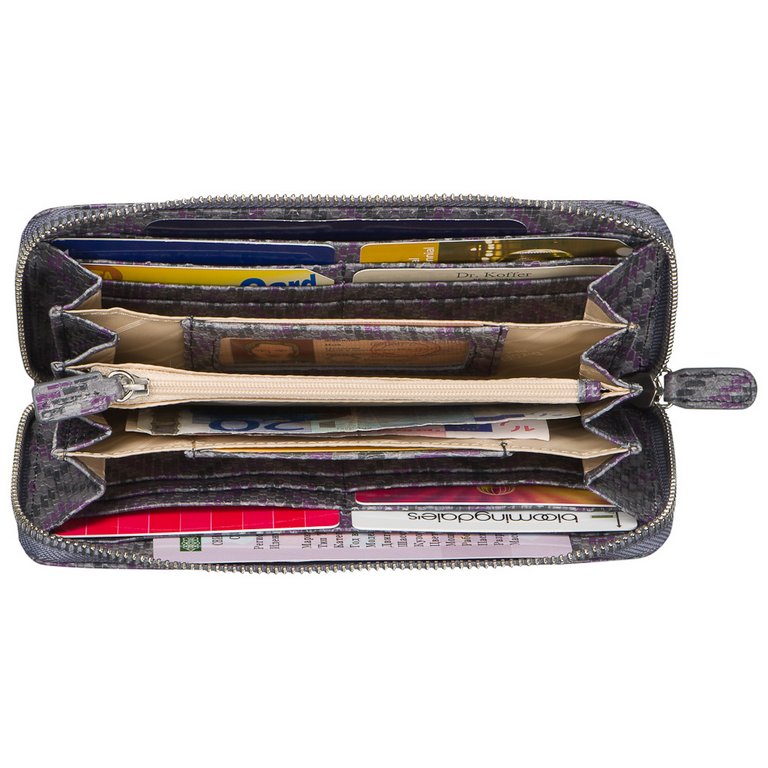 Портмоне Dr.Koffer 19*9,5см, нат. кожа, цв. серо-фиолетовый