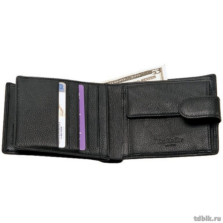 Портмоне Dr.Koffer 10*12,5см, нат. кожа, черный