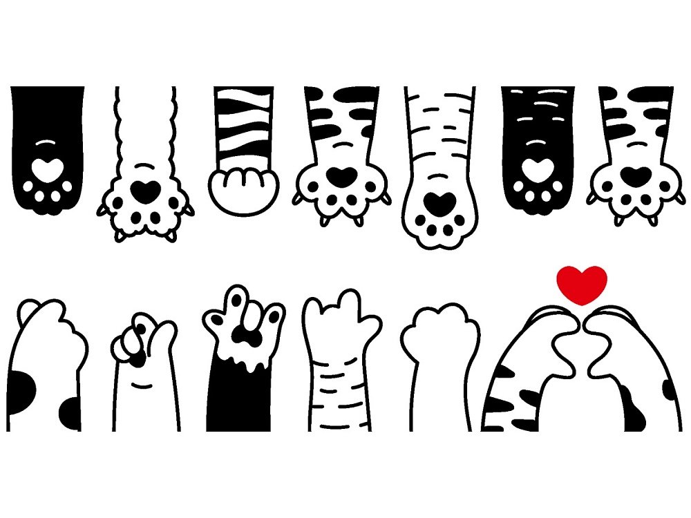 Конверт (для денег) без надписи (кошачьи лапки)