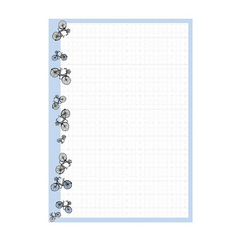 Сменный блок А5 50л. к общим тетрадям, клетка, тонир. бежевый "ВЕЛОСИПЕДЫ"