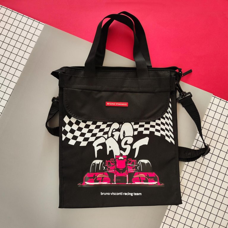 Сумка для доп.занятий BrunoVisconti "GO FAST" A4+ (31x36x11,7 см) текстильная, черная