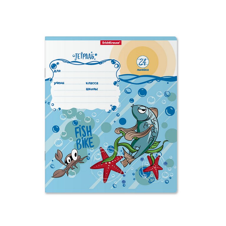 Тетрадь 24 лист лин. А5 "Fish Story" 5 видов
