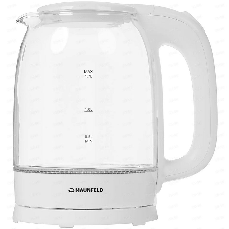 Чайник MAUNFELD MGK-613WH 1,7л, 2200 Вт, стекло, белый