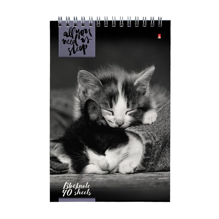 Блокнот А5  40л., 127*202 мм, на гребне Альт "КОШКИ" 5 видов