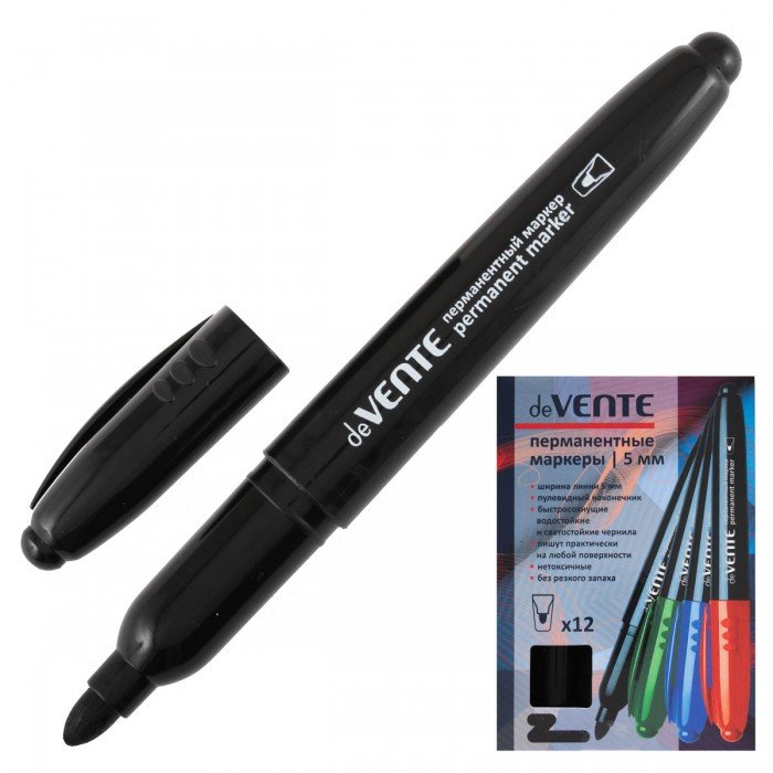 Маркер перманентный  5 мм deVENTE круглый, черный
