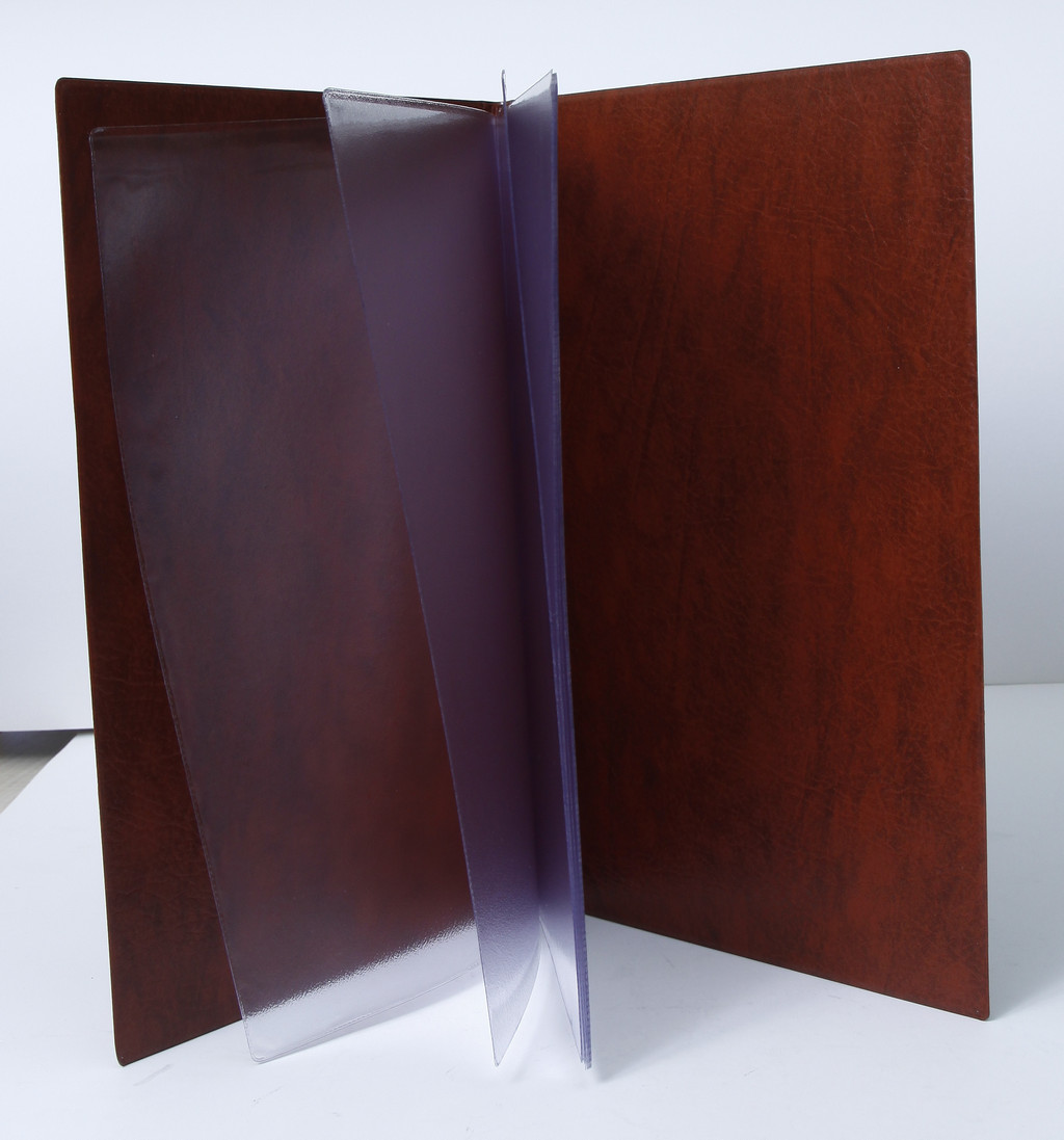 Папка адресная "Меню" (коричневая), А4 10 прозр.вклад., ПВХ, ДПС