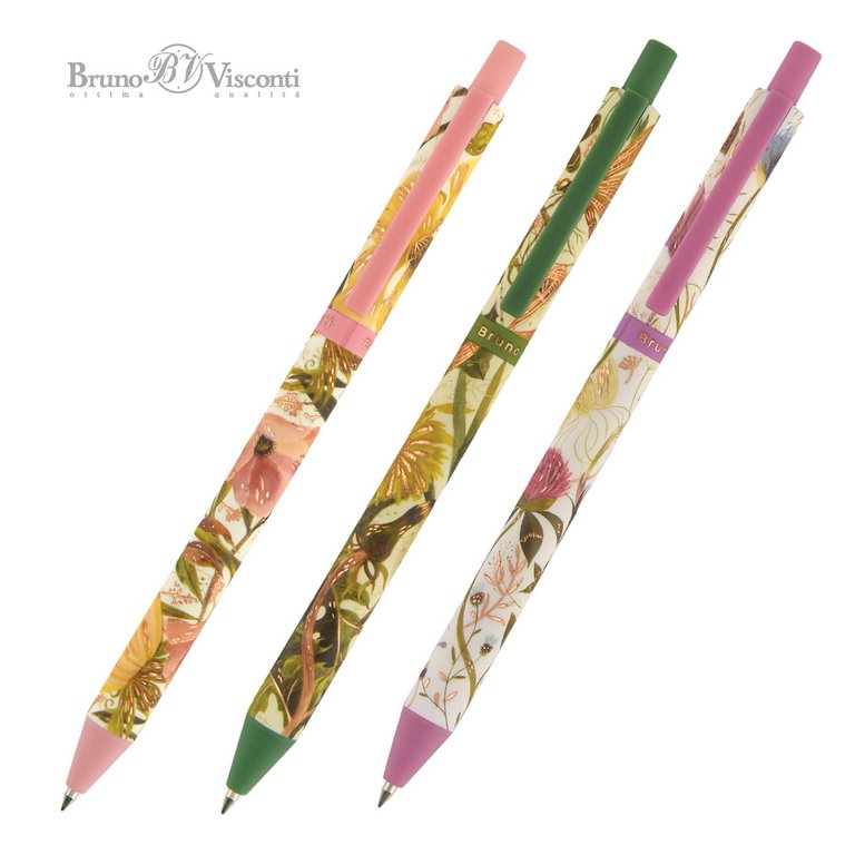 Ручка шариковая авт. с рис. Bruno Visconti ArtClick "Bloom flowers" 0,5мм син. (ст.108мм, лин.0,38)