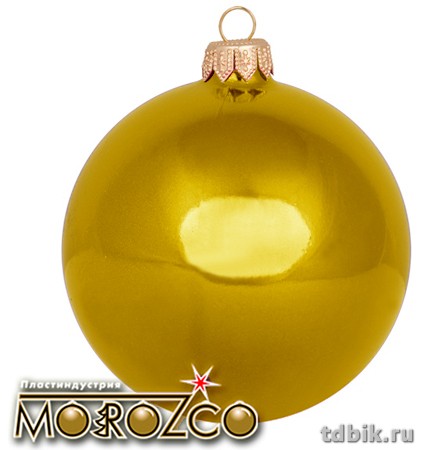 Елочный шар  75 мм, цвет золото глянцевый